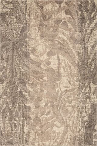 Isolated view of Grey Rectangle Abstract Floral Rug, showcasing its design