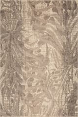 Isolated view of Grey Rectangle Abstract Floral Rug, showcasing its design