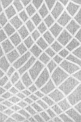 Isolated view of Grey Rectangle Raised Fishnet Trellis Rug, showcasing its design