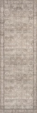 Isolated view of Brown Runner Eirene Antiqued Jute-Blend Rug, showcasing its design