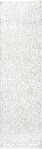Isolated view of Ivory Runner Dream Solid Shag Rug, showcasing its design