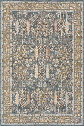 Isolated view of Blue Runner Caeslyn Traditional Floral Indoor/Outdoor Rug, showcasing its design