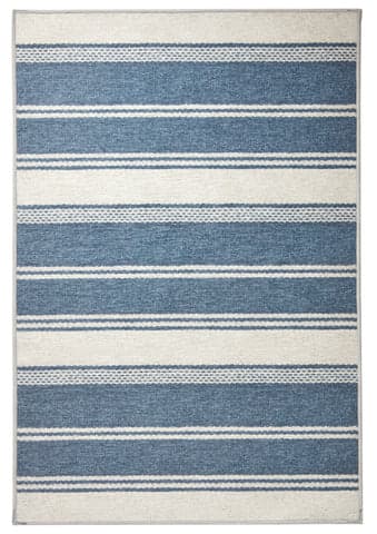 Bowman Stripe Machine Washable Rug | Blue