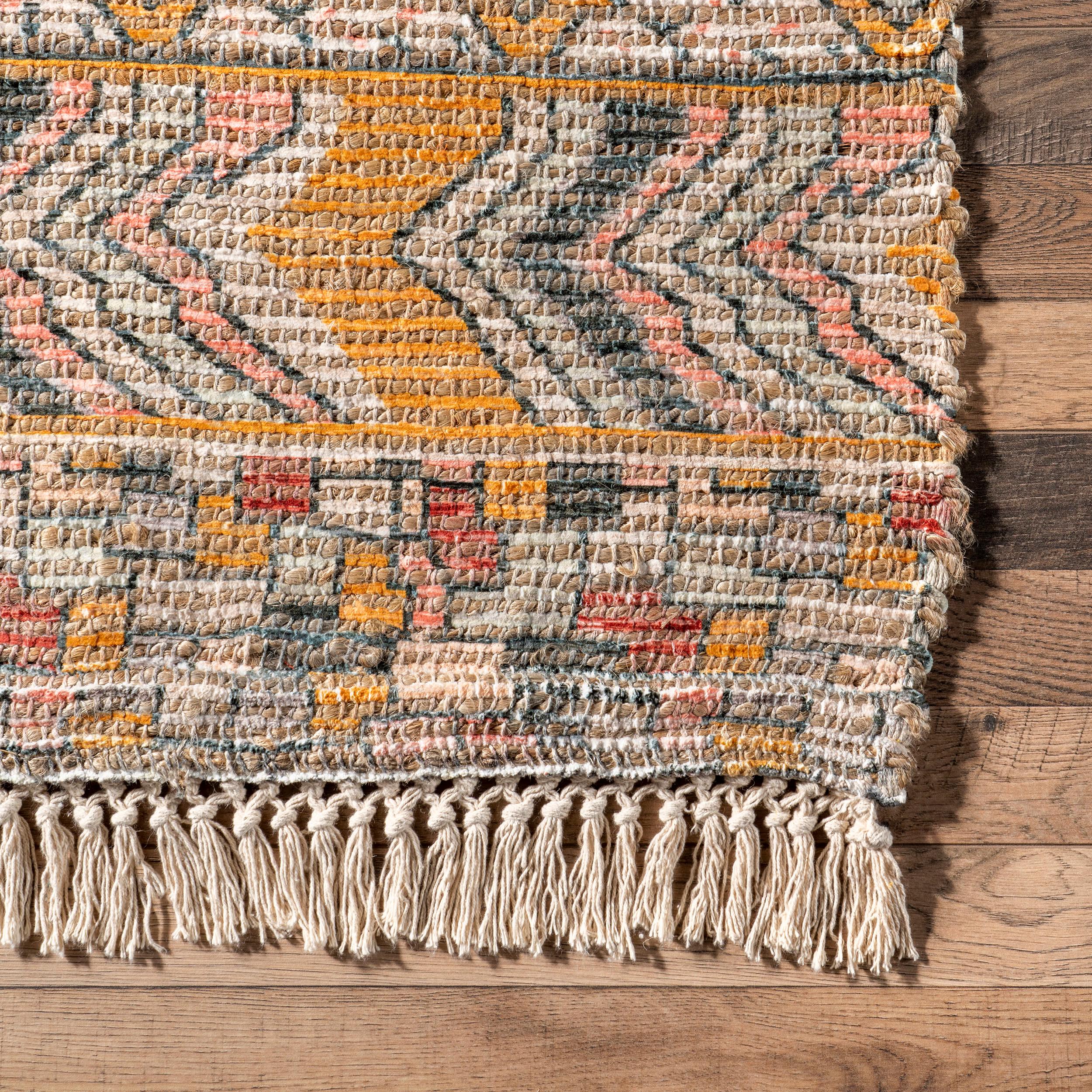 Southwestern Abstract Fringed Rug | Multicolor – Rugs USA