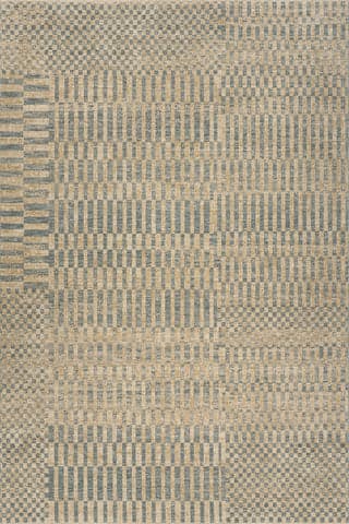 Isolated view of Stone Rectangle Umbergrid Checkered Rug, showcasing its design