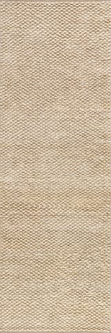 Isolated view of Beige Runner Textured Handwoven Jute Rug, showcasing its design