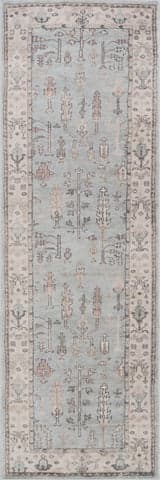 Isolated view of Light Blue Runner Athens Washable Rug, showcasing its design