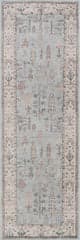 Isolated view of Light Blue Runner Athens Washable Rug, showcasing its design