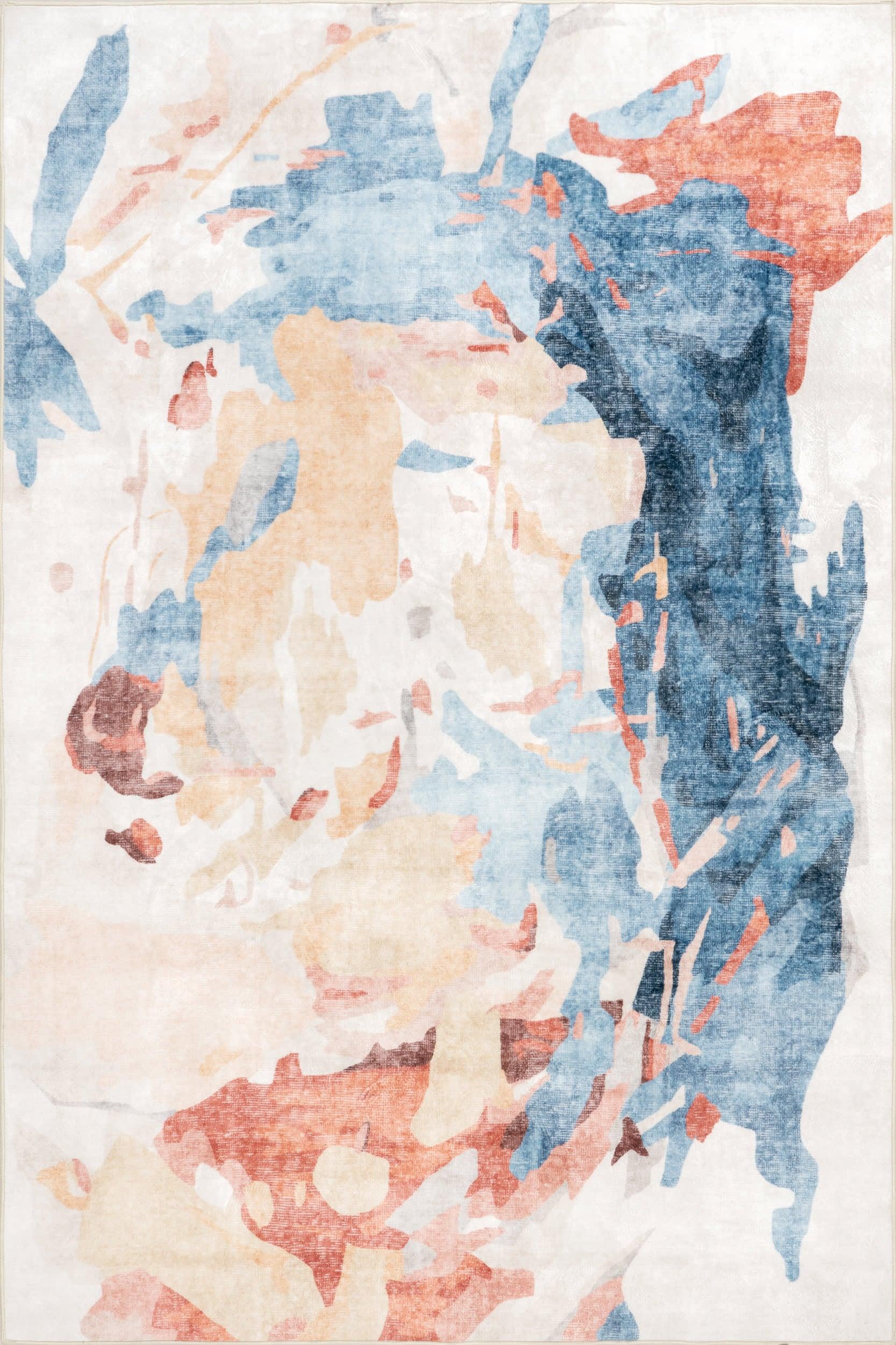 Rugs USA - Vivienne Abstract Washable Rug w/ Rug Pad