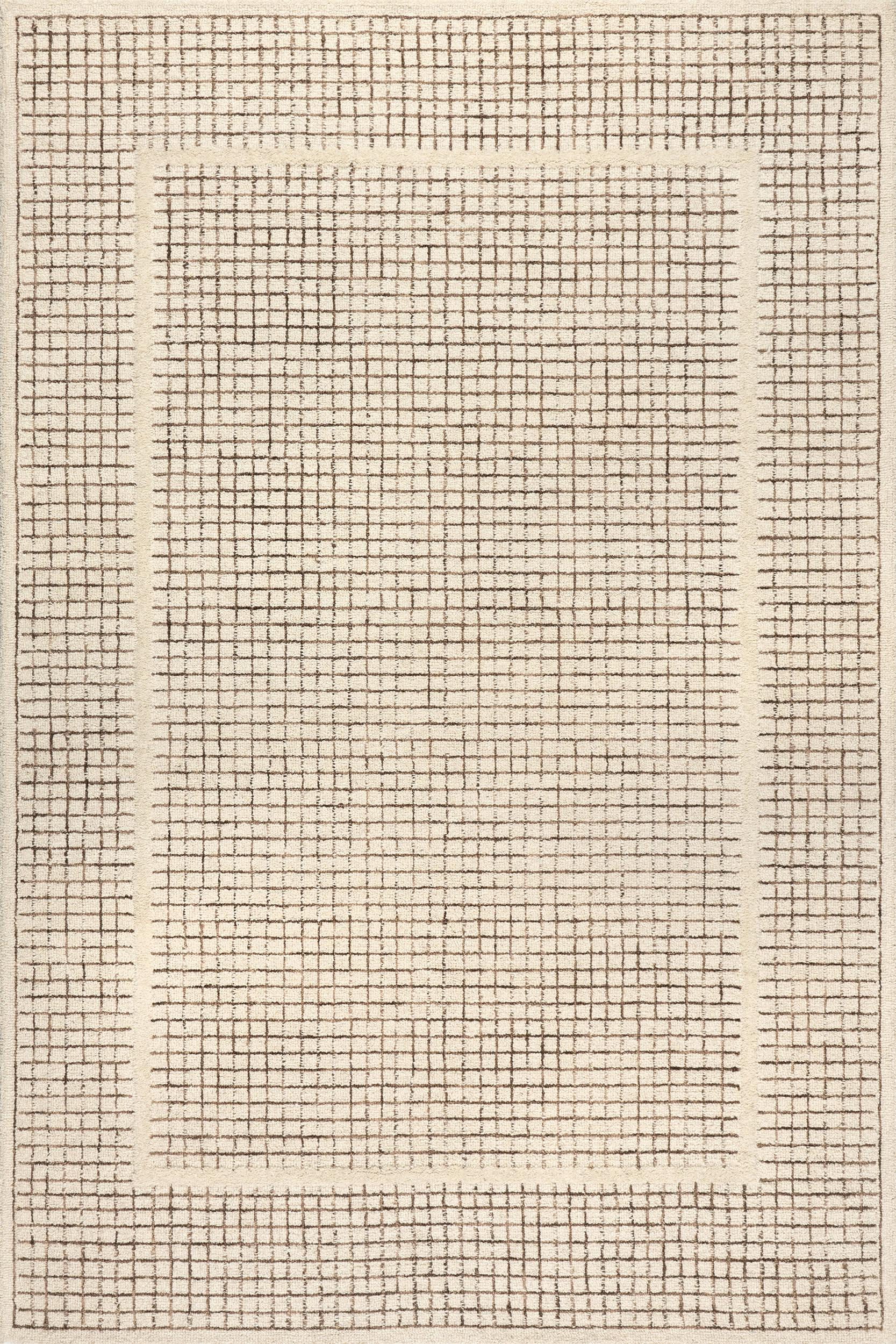 Chessie Checked Wool Rug | Ivory