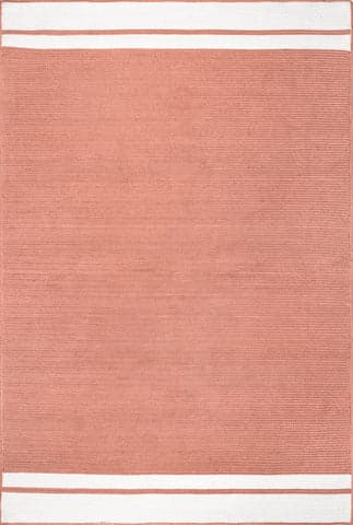 Isolated view of Rust Rectangle Luann Solid Bordered Rug, showcasing its design