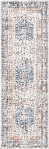 Isolated view of Blue Runner Florid Dreams Rug, showcasing its design
