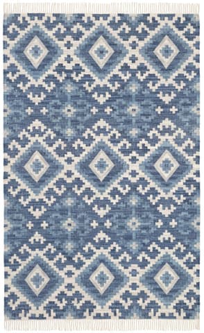 Marmara Kilim Handwoven Cotton Rug | Blue