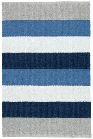 Ocean Stripe Handwoven Indoor/Outdoor Rug | Blue