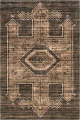 Isolated view of Brown Runner Sagebrush Geometric Spill Proof Washable Rug, showcasing its design