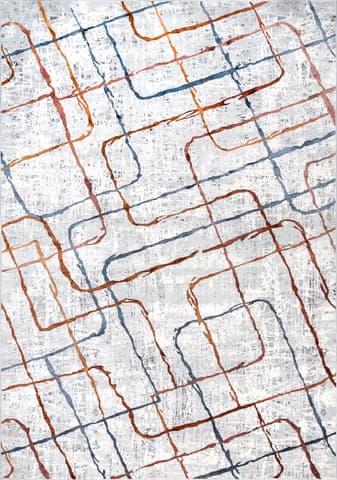 Isolated view of Light Grey Rectangle Opaline Abstract Rug, showcasing its design