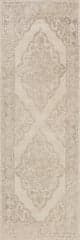 Isolated view of Beige Runner Istanbul Hand-Tufted Ornate Border Wool-Blend Rug, showcasing its design