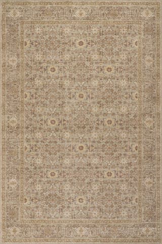 Isolated view of Beige Rectangle Maela Hand Tuffted Wool Rug, showcasing its design