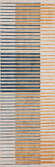 Isolated view of Golden Runner Mauzi Modern Striped Washable Rug, showcasing its design