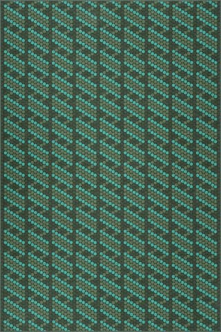 Isolated view of Green Rectangle Green Groove Striped Washable Rug, showcasing its design
