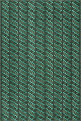 Isolated view of Green Rectangle Green Groove Striped Washable Rug, showcasing its design