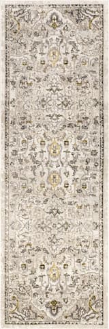 Isolated view of Cream Runner Lianna Washable Vines Rug, showcasing its design