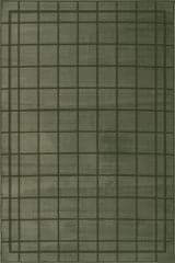 Isolated view of Green Rectangle Zephyra Checkered Plush Textured Washable Rug, showcasing its design