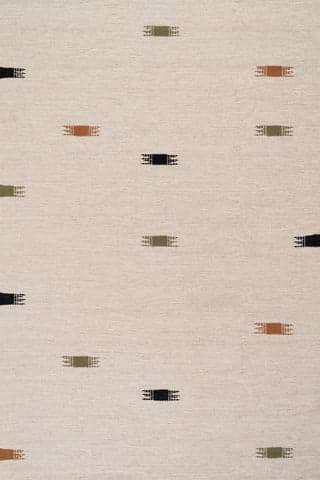 Isolated view of Beige Rectangle Lero Bohemian Dot Hand Woven Rug, showcasing its design
