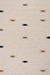 Isolated view of Beige Rectangle Lero Bohemian Dot Hand Woven Rug, showcasing its design
