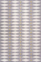 Isolated view of Grey Rectangle Vanu Diamond Washabe Rug, showcasing its design