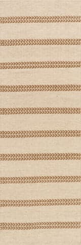 Isolated view of Tan Runner York Striped Wool Rug by Nate Berkus, showcasing its design