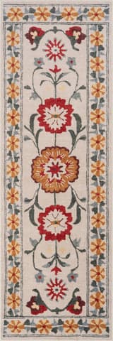 Isolated view of Multicolor Runner Aetheria Floral Washable Rug, showcasing its design