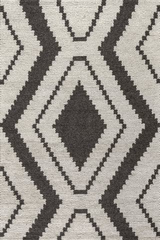 Isolated view of Dark Grey Rectangle Eighty-Eight Rug, showcasing its design