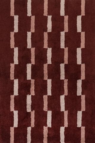 Sativae Geometric Rug | Maroon
