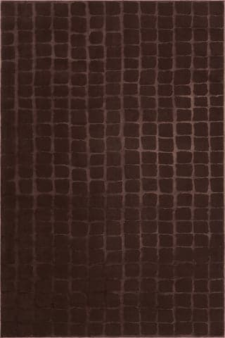Isolated view of Brown Rectangle Spring Lake Plush Textured Washable Rug, showcasing its design