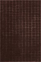 Isolated view of Brown Rectangle Spring Lake Plush Textured Washable Rug, showcasing its design