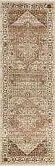 Isolated view of Brown Runner Rosette Medallion Fringed Rug, showcasing its design