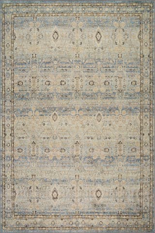 Isolated view of Blue Runner Tavara Traditional Bordered Washable Rug, showcasing its design
