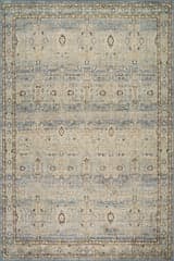 Isolated view of Blue Runner Tavara Traditional Bordered Washable Rug, showcasing its design