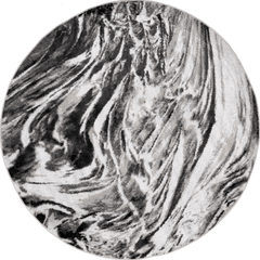 Isolated view of Grey Round Marbling Art Rug, showcasing its design