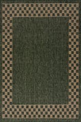 Isolated view of Green Rectangle Zyrah Modern Checkered Indoor/Outdoor Rug, showcasing its design