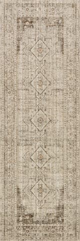 Isolated view of Brown Runner Zelly Medallion Washable Indoor/Outdoor Rug, showcasing its design