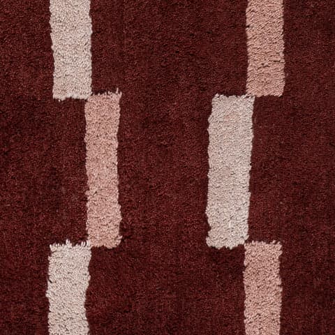 Isolated view of Maroon Swatch Sativae Geometric Rug, showcasing its design