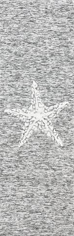 Isolated view of Grey Runner Starfish Indoor/Outdoor Rug, showcasing its design