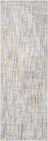 Isolated view of Gold Runner Isabella Crosshatch Abstract Rug, showcasing its design