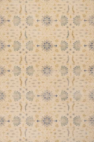 Isolated view of Cream Runner Loonarae Floral Transitional Rug, showcasing its design