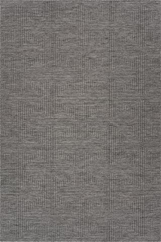 Isolated view of Grey Runner Zelai Modern Geometric Indoor/Outdoor Rug, showcasing its design