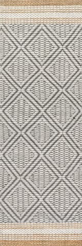 Isolated view of Ivory Runner Catelyn Moroccan Rug, showcasing its design
