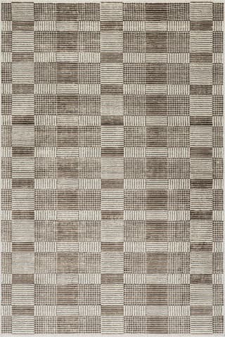 Isolated view of Light Brown Rectangle Selka Modern Checkered Rug, showcasing its design