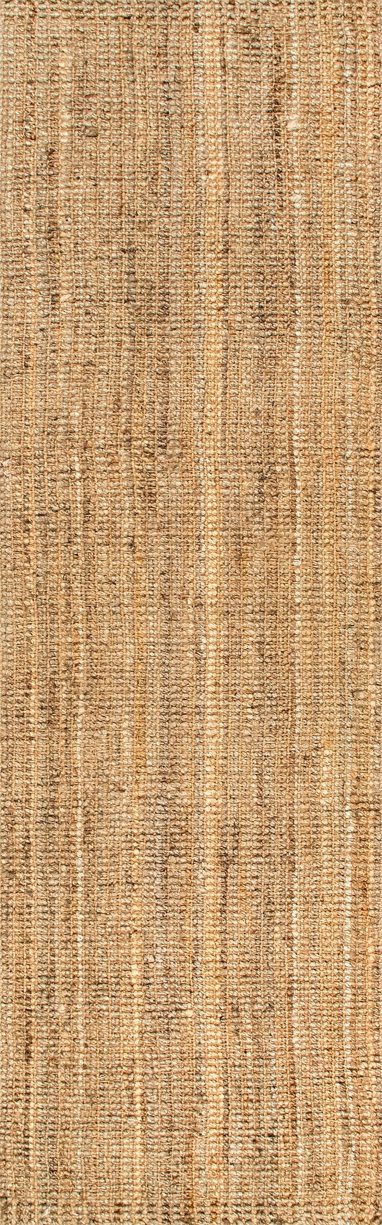 Handwoven Jute Ribbed Solid Rug | Natural